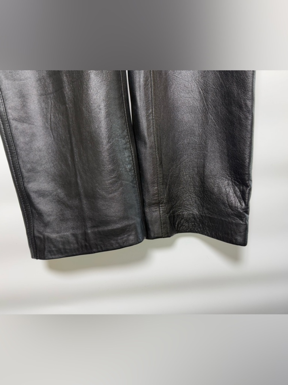 Vintage Wrangler Black Leather Pants High Rise 90s Minimalist Biker - Picture 9 of 16